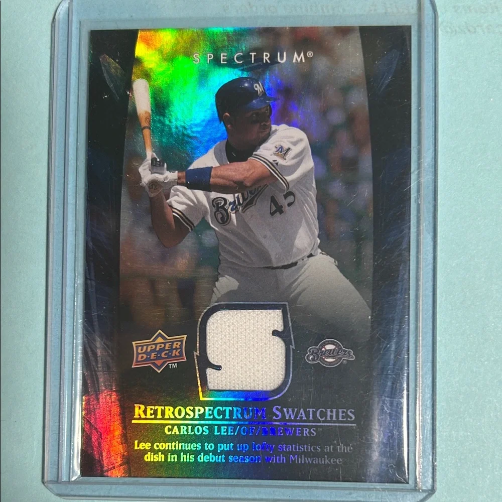 Milwaukee Brewers ,Carlos Lee 2008 UD Retrospect-Swatches Card#RS-CL1